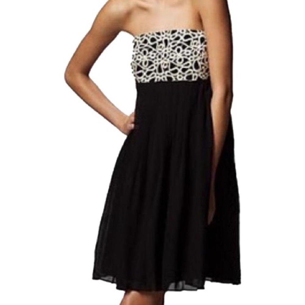 Lily Pulitzer strapless gold and black dress